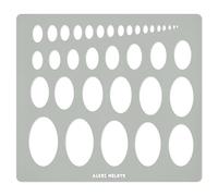 Aleks Melnyk No.210 Plantilla de elipse de metal, plantilla de elipse, plantilla geométrica, maestro de elipse, herramienta ovalada de arte, plantilla de dibujo isométrico, lapidario, cabujones, regla