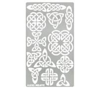 Aleks Melnyk No.32 Nudo Celta Plantilla Muebles Plantillas de Metal Diseñador para Pintura, Adornos Muebles Vintage, Decoración Vikinga, Pirograbado, Imagen Vikinga, Pintura, 1 unidad