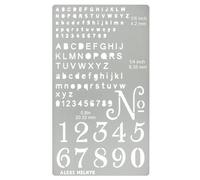 Aleks Melnyk No.422 Plantilla de metal, letras minúsculas, normografo, pirograbado, leña, 1 pieza, plantilla, grabado en madera y patrones, alfabeto y número, letras, letting, Bullet Journal