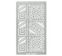 Aleks Melnyk No.433 Plantilla de metal, patrones y símbolos de plantilla azteca, plantilla pequeña, 1 pieza, plantilla para quemar leña, grabar, manualidades, álbumes de recortes, arte