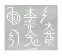 Aleks Melnyk Plantilla de metal de pirografía #100, arte de símbolos de Reiki, plantilla de símbolos japoneses, plantilla de letra china, Dai Ko Myo, plantilla para quemar madera, grabado, tallado de