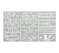 Aleks Melnyk Stencil de metal para pirograbado, texto vintage, 3 unidades, Bullet Journaling