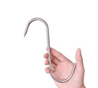 Alele Ganchos de carnicero resistentes de acero inoxidable, herramienta de procesamiento de carne de 8 pulgadas para colgar, ahumar y secar (paquete de 4)