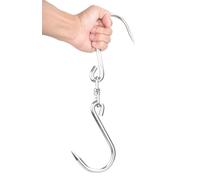 Alele Ganchos giratorios para carne, de acero inoxidable, resistentes, para procesamiento de carnicero, para pesca, caza, canal, 2 unidades (33 cm de gancho giratorio para carnicería)