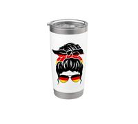 Alemán Chica Alemania Bandera Alemana Orgullosa Mujer Alem Vaso térmico de acero inoxidable de doble pared