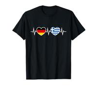 Alemán-Griego Griego Dos Corazones ECG Camiseta