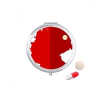 Alemania bandera nacional mapa rojo patron Travel bolsillo píldora caso medicina dispensador espejo regalo caja de almacenamiento