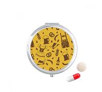 Alemania Berlín cultura patrón personalizado Travel bolsillo píldora caso medicina dispensador espejo regalo caja de almacenamiento