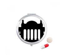 Alemania Berlin Reichstag Landmark Travel bolsillo píldora caso medicina dispensador espejo regalo caja de almacenamiento
