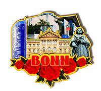 Alemania Bonn Imán de madera 3D Imanes de nevera Viaje Coleccionables Souvenirs Decoraciones Hecho a Mano Artesanía-2