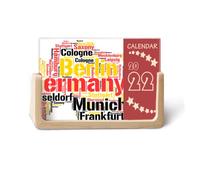 Alemania Ciudad Nombre Mapa Estilo Ilustración 2022 Escritorio Calendario Planificador 12 meses