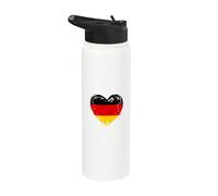 Alemania en mi corazón Bandera alemana Orgulloso Patriótico alemán Stainless Steel Insulated Water Bottle