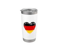 Alemania en mi corazón Bandera alemana Orgulloso Patriótico alemán Vaso térmico de acero inoxidable de doble pared