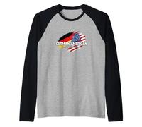 Alemania Estados Unidos Bandera Pride Heritage Fans Camiseta Manga Raglan