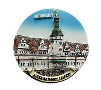 Alemania Leipzig 3D Altes Rathaus imán para nevera regalo recuerdo, resina hecha a mano Leipzig imán para nevera hogar y cocina decoración colección