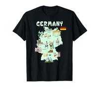 Alemania Mapa emblemático, Oktoberfest famosos monumentos T-Shirt 2 Camiseta