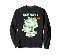 Alemania Mapa emblemático, Oktoberfest famosos monumentos T-Shirt 2 Sudadera