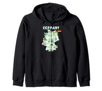 Alemania Mapa emblemático, Oktoberfest famosos monumentos T-Shirt 2 Sudadera con Capucha