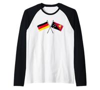 Alemania Papua Nueva Guinea Banderas Cruzadas Bandera Alemana PNG Camiseta Manga Raglan