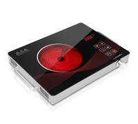 Alemania Placa eléctrica simple de 2200 W, vitrocerámica infrarroja portátil, estufa eléctrica de encimera, placa térmica compacta ajustable para cocina y camping