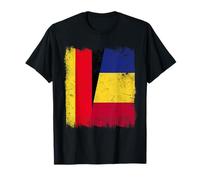 Alemania Rumania Media Bandera Patrimonio Rumano Alemán Camiseta