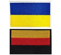 Alemania Ucrania Flag Patches 2 Piezas De Hierro Bordado En Parche Ucroiniano National Insignia Emblema De Bucle De Bucle Para Mochila Para La Bolsa De Sombrero