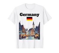 Alemania Viaje Souvenir Navidad Mercado Amante Bandera Alemana Camiseta