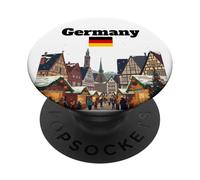 Alemania Viaje Souvenir Navidad Mercado Amante Bandera Alemana PopSockets PopGrip Adhesivo