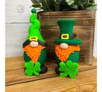 ALEMIN Decoración del Día de San Patricio, figura de gnomos hecha a mano, estatuas de gnomos de granja como decoración para las vacaciones irlandesas, regalos de tienda felices