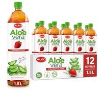 ALEO 1.5L Strawberry Aloe Vera Drink - Natural, No Preservatives, No Artificial Colors Superior Taste Award 2025