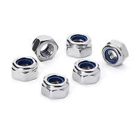 ALEOED 6 piezas M12 x 1,25 mm autobloqueantes de nylon insertos hexagonales tuercas de bloqueo