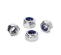 ALEOED M10 x 1,25 mm tuercas de bloqueo hexagonales autobloqueantes de nailon, paquete de 4