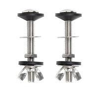 ALEOHALTER Kit de 2 tornillos de tanque de inodoro a tazón, tornillos de tanque de inodoro, accesorios de cisterna a WC Pan de inodoro con arandelas de goma y tuercas extralargas