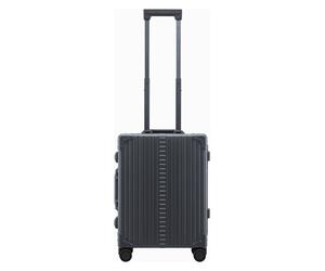 Aleon 21 Maleta de cabina de aluminio con 4 ruedas para viajes nacionales, 55 cm, con compartimento para portátil negro