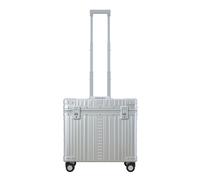 Aleon Maletín de piloto clásico de aluminio de 44 cm plateado