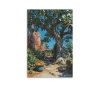 Alepo Fig Orchard - Cuadro histórico para pared, diseño de granja de ladrillos sirios, impresiones en lienzo, para sala de estar, dormitorio, baño, oficina, decoración del hogar, 50 x 75 cm