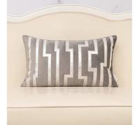 Alerfa Fundas de cojín de 12 x 50 Pulgadas, Color Gris y Plateado, diseño de Rayas, Fundas de Almohada Decorativas para sofá, Sala de Estar, Dormitorio, Coche, 30 x 50 cm