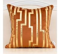 Alerfa Fundas de cojín de Cuero Dorado geométrico Naranja de 18 x 18 Pulgadas, Fundas de cojín de Lujo Europeas para sofá, Sala de Estar, Dormitorio, Coche, 45 x 45 cm