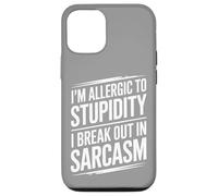 Alérgico a la Estupidez Sarcasmo Texto Humor Carcasa para iPhone 12/12 Pro