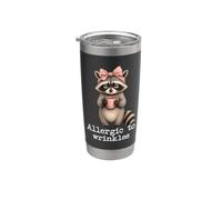 Alérgico A Las Arrugas Coqueta De Mapache Divertido Vaso térmico de acero inoxidable de doble pared