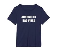 Alérgico a Las Malas Vibraciones Camiseta, Mujer Tallas Grandes, Azul Marino, 4XL Grande