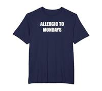Alérgico A Los Lunes Camiseta, Hombre Tallas Grandes, Azul Marino, 2X Alto