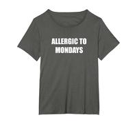 Alérgico A Los Lunes Camiseta, Mujer Tallas Grandes, Asfalto, 4XL Grande
