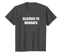 Alérgico A Los Lunes Camiseta, Niños, Jaspeado Oscuro, 4 años