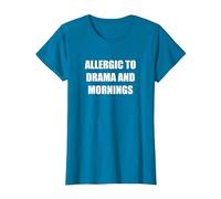 Alérgico al Drama y la mañana Camiseta, Mujer, Zafiro, XXL