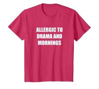 Alérgico al Drama y la mañana Camiseta, Niños, Rojo Jaspeado, 8 años