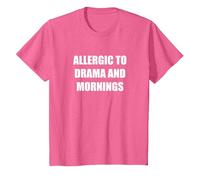 Alérgico al Drama y la mañana Camiseta, Niños, Rosa Jaspeado, 12 años