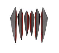 Alerón Cuerpo Canard 4/6 Piezas De Difusor Universal Para Parachoques Delantero Aletas Divisoras Alerón Canards Faldón Decoración Para Tuning Coche(6PCS Black)