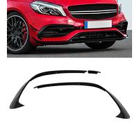 Alerón de Parachoques Delantero Qiilu 3 Uds Negro Brillante Parachoques Delantero Spoiler Splitter Trim Recambio para Mercedes Benz Clase a W176 AMG-Line A45 2015-2018