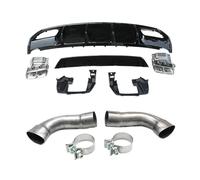 Alerón difusor Trasero de Fibra de Carbono Compatible con Coche, Clase A, con Escape, Compatible con Benz W176 Hatchback 4 Puertas 13-18 A45 AMG A180 A200(Black with Pipes)